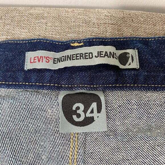 Levi's Engineered Jeans Men's 34 Button Fly Blue The Leg Twist Original 1999 VTG - Picture 6 of 16